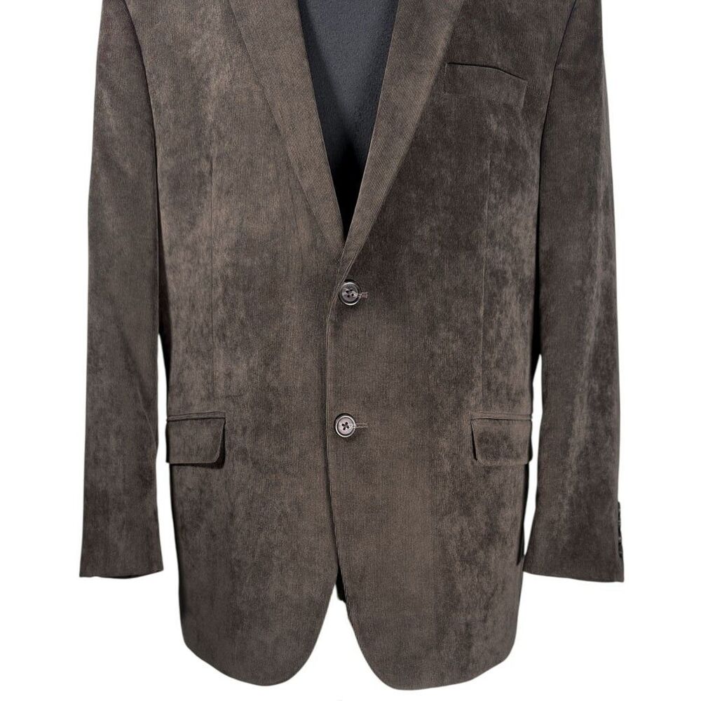 Chaps Ralph Lauren Mens 46R Blazer Brown Corduroy Sport Coat Jacket 2 Button - Picture 8 of 10
